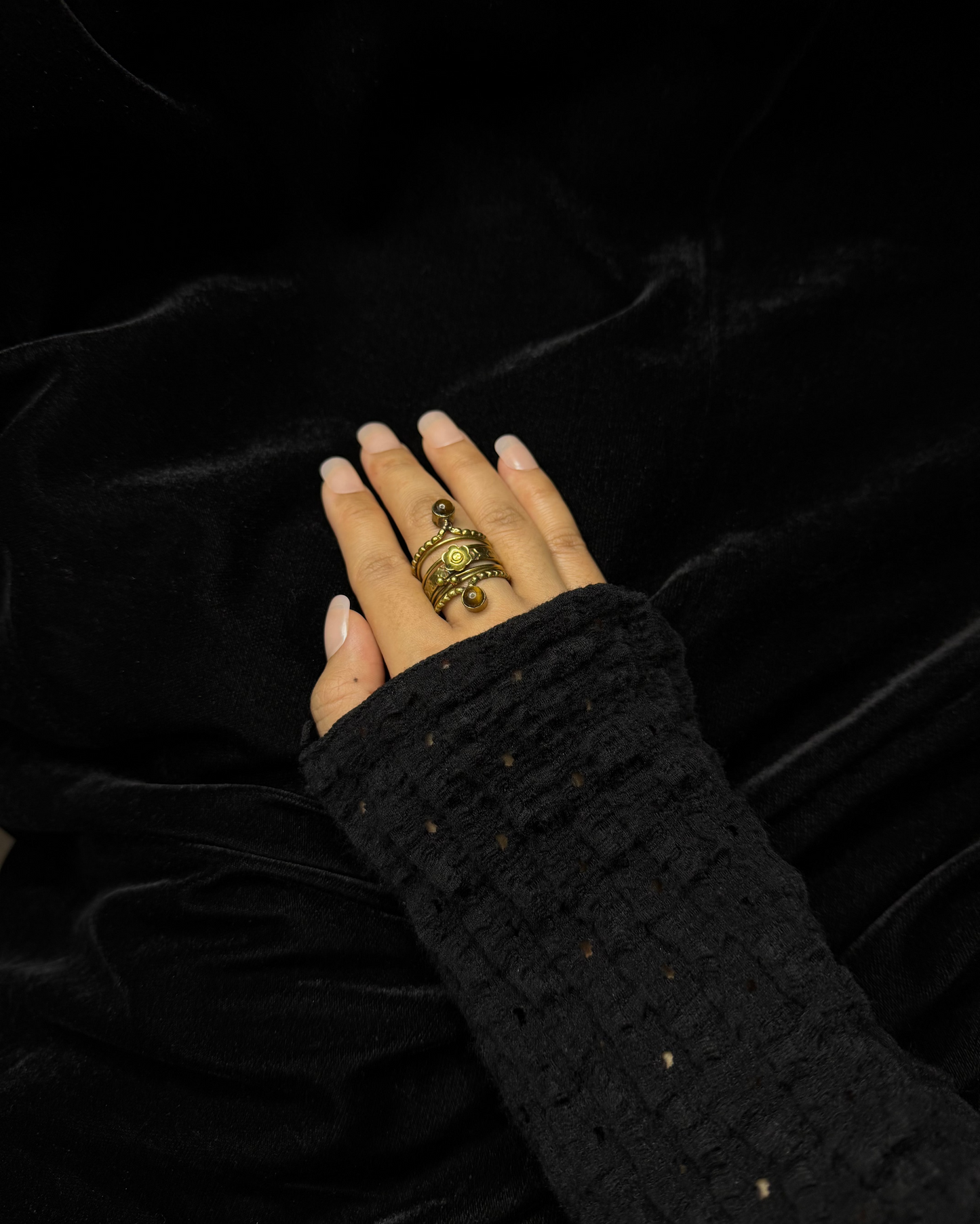 Boho Charm Wrap Ring, Brass Ring, rings, unisex ring, stone ring