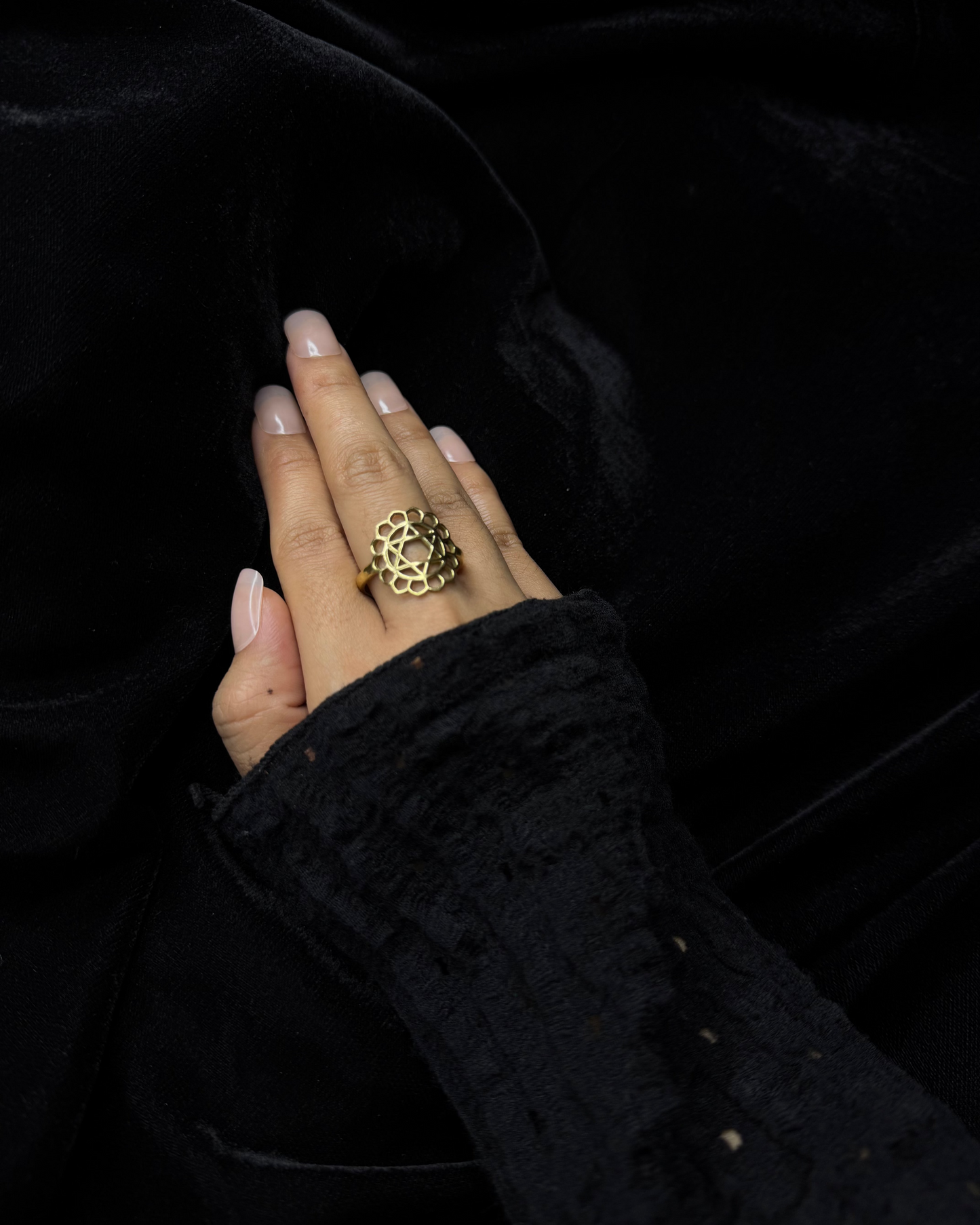 Gold Plated Silver heart Chakra Ring, Brass Ring, rings, unisex ring
