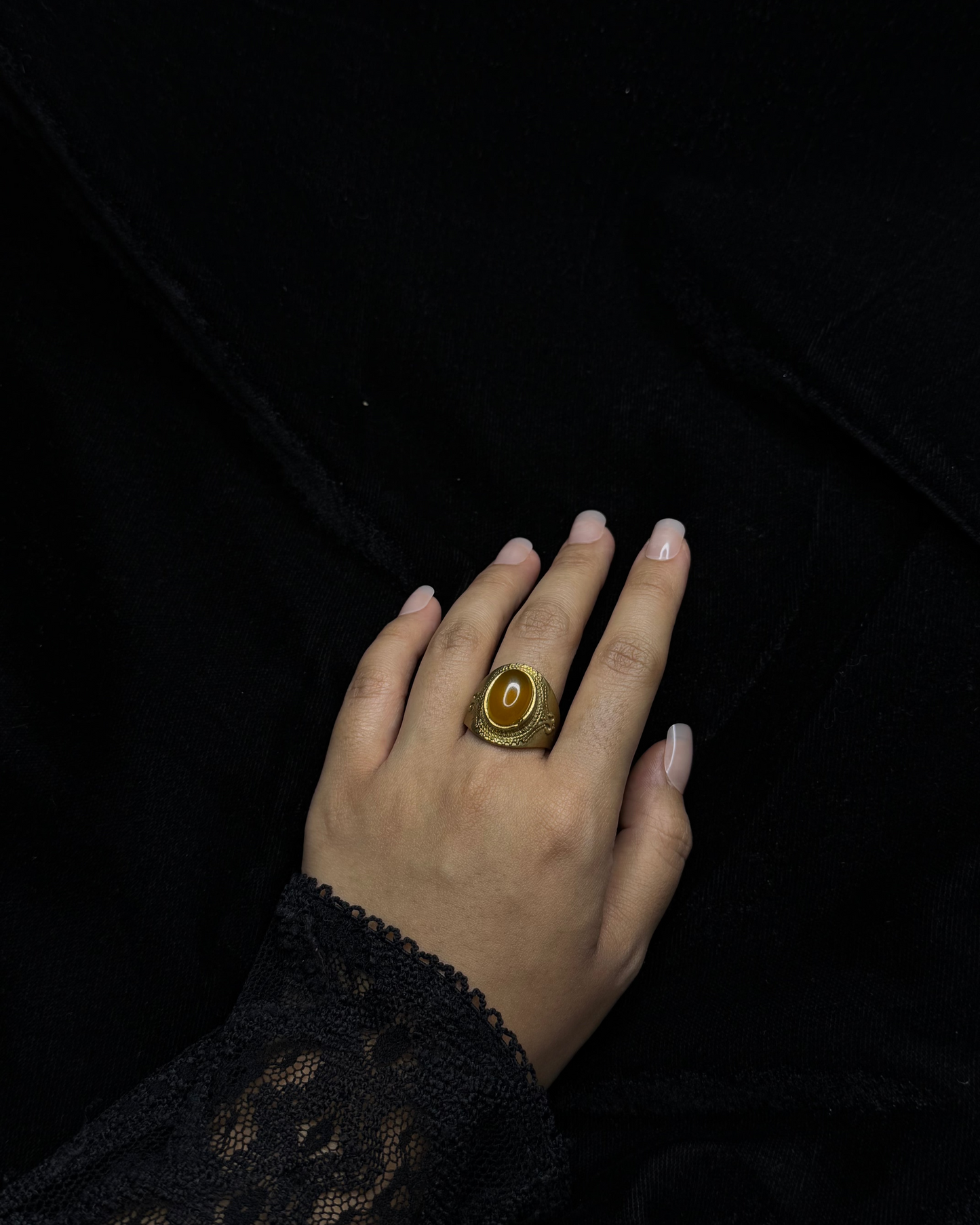 Golden Spiral Open Brass Ring, Brass Ring, rings, unisex ring, stone ring