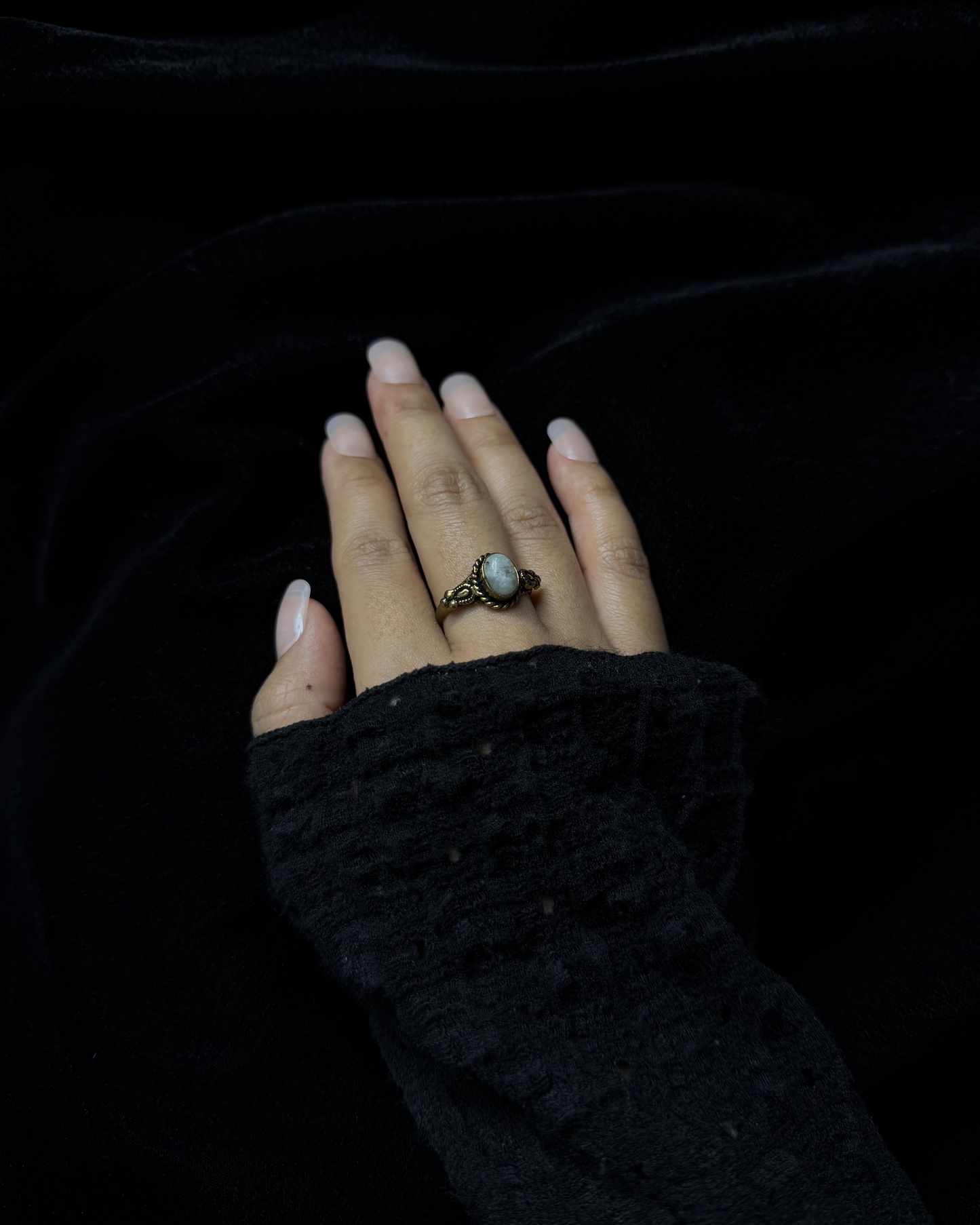 Moonstone Royal Brass Ring, Brass Ring, rings, unisex ring, stone ring
