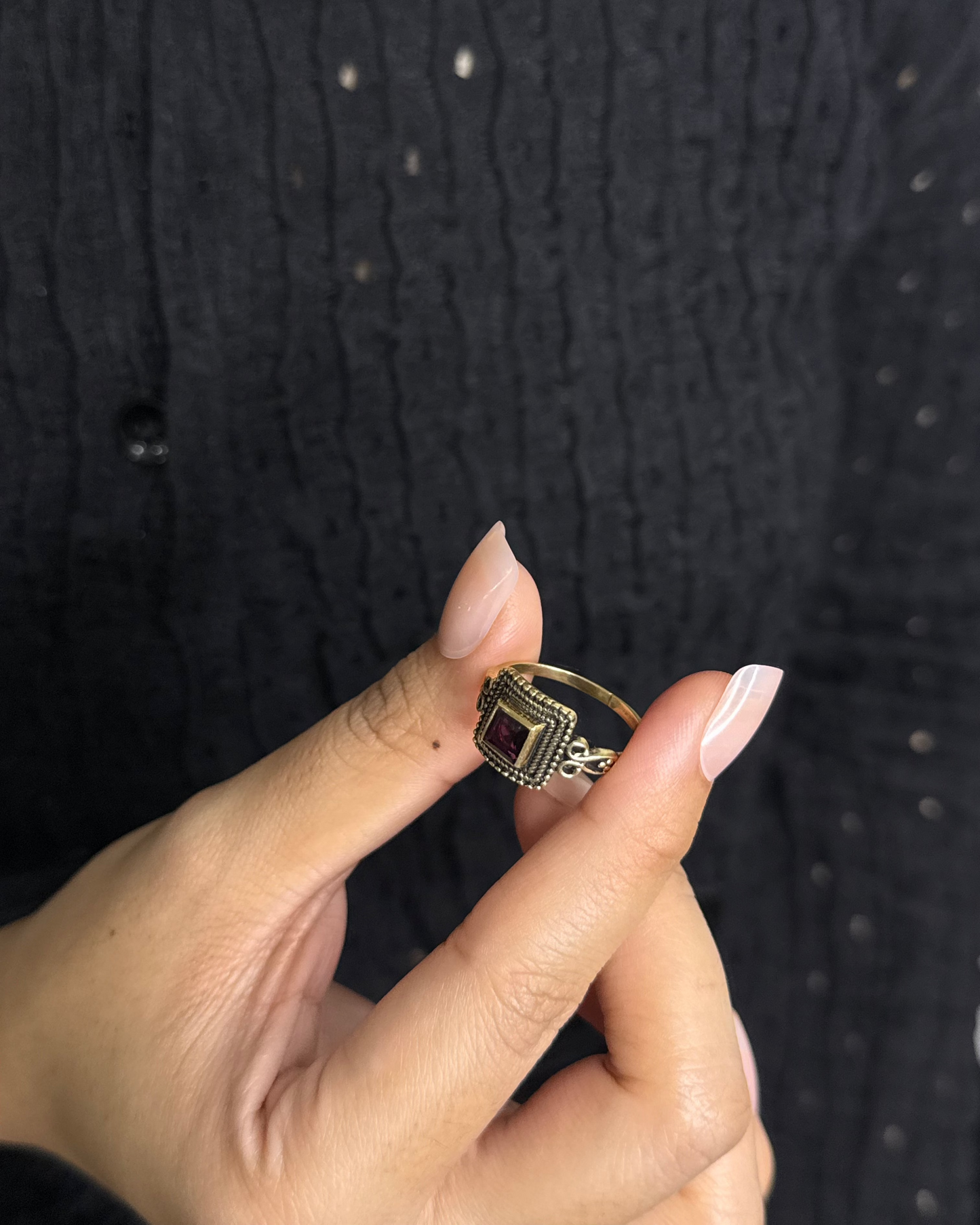 Regal Square Ring, Brass Ring, rings, unisex ring, stone ring