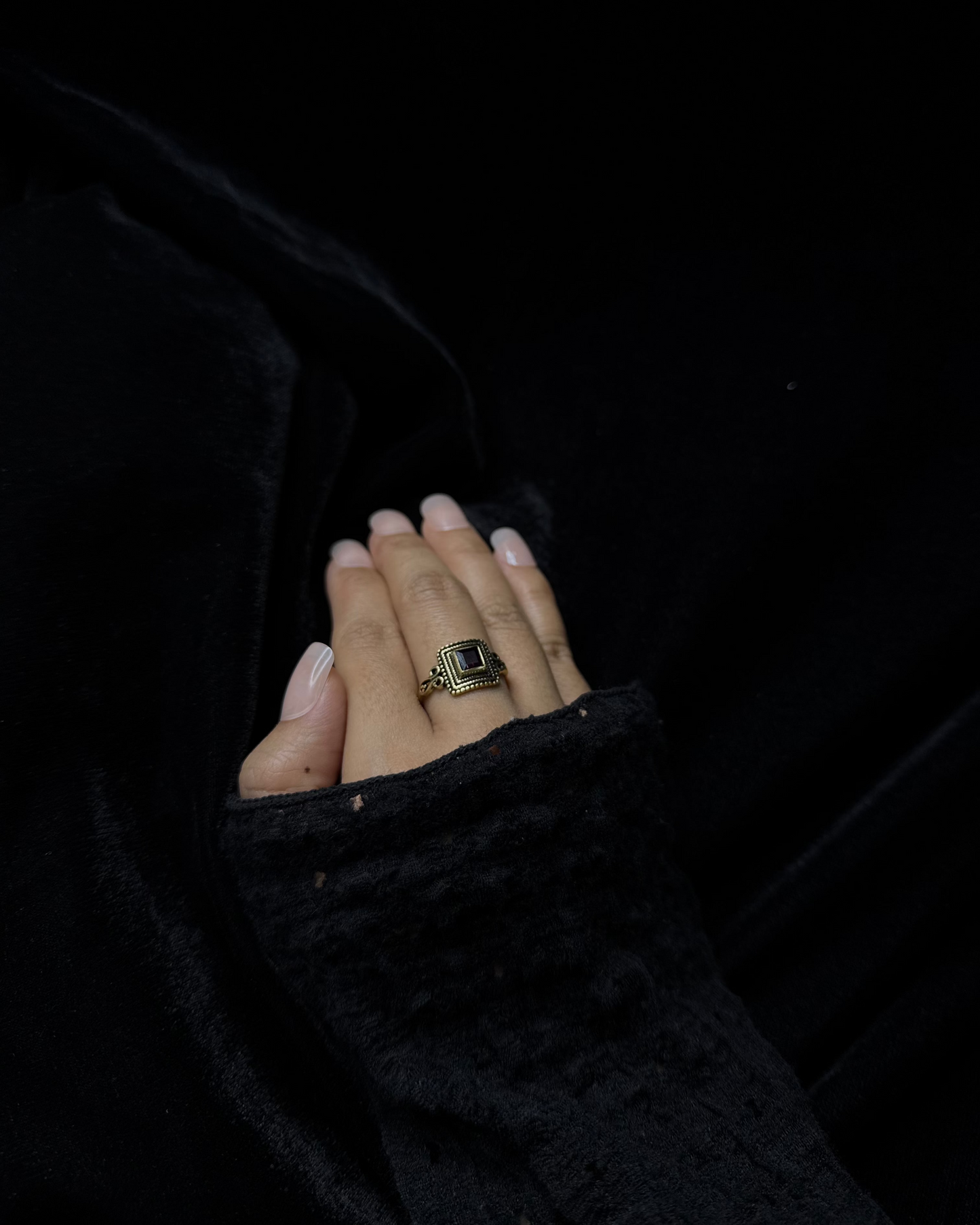 Regal Square Ring, Brass Ring, rings, unisex ring, stone ring