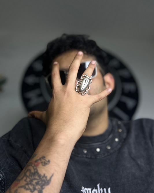 Silver Beetle Ring, Brass Ring, rings, unisex ring
