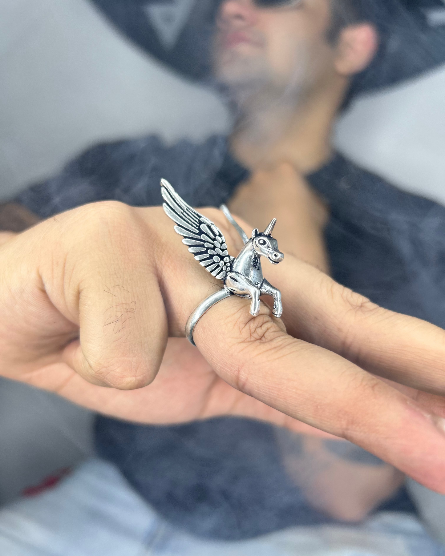 Silver Unicorn Ring, Brass Ring, rings, silver ring