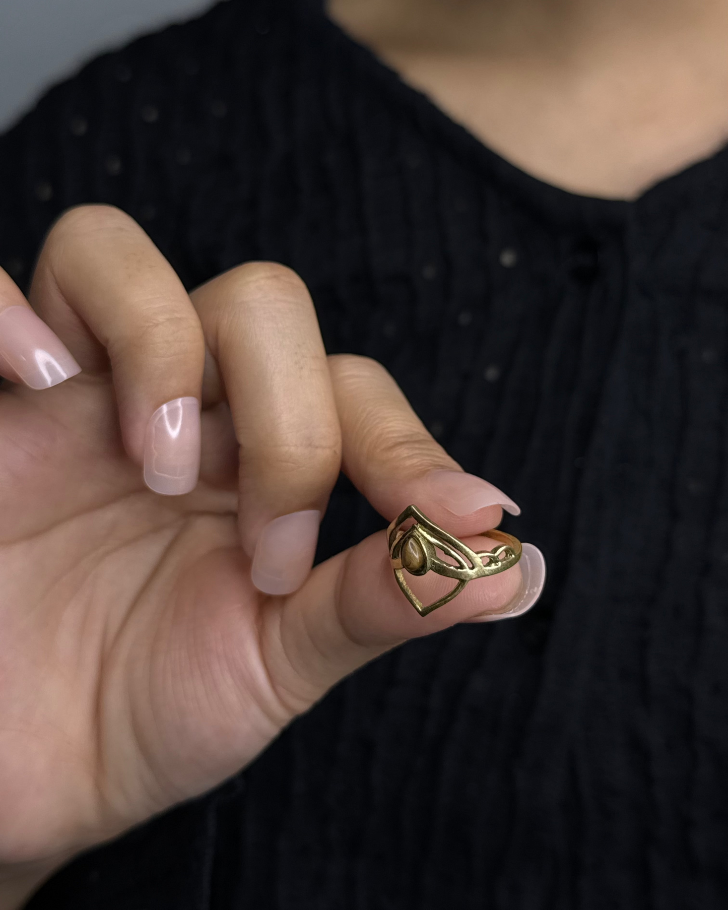 Solar Eye Ring, Brass Ring, rings, unisex ring, stone ring