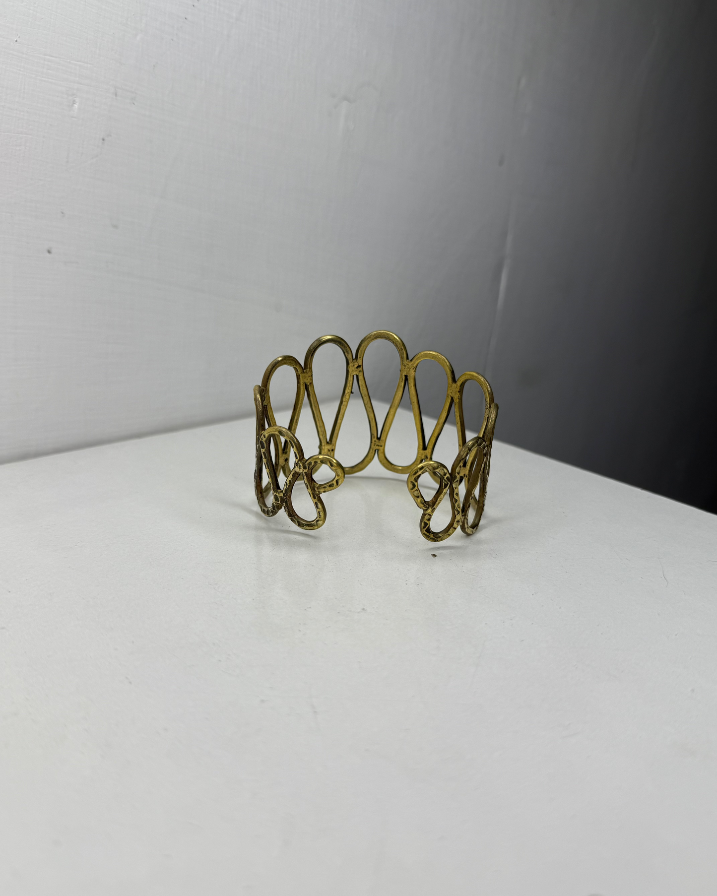 Twisted Loop Hand Cuff, Brass Cuff, Bhemian Cuff, Brass Bracelet