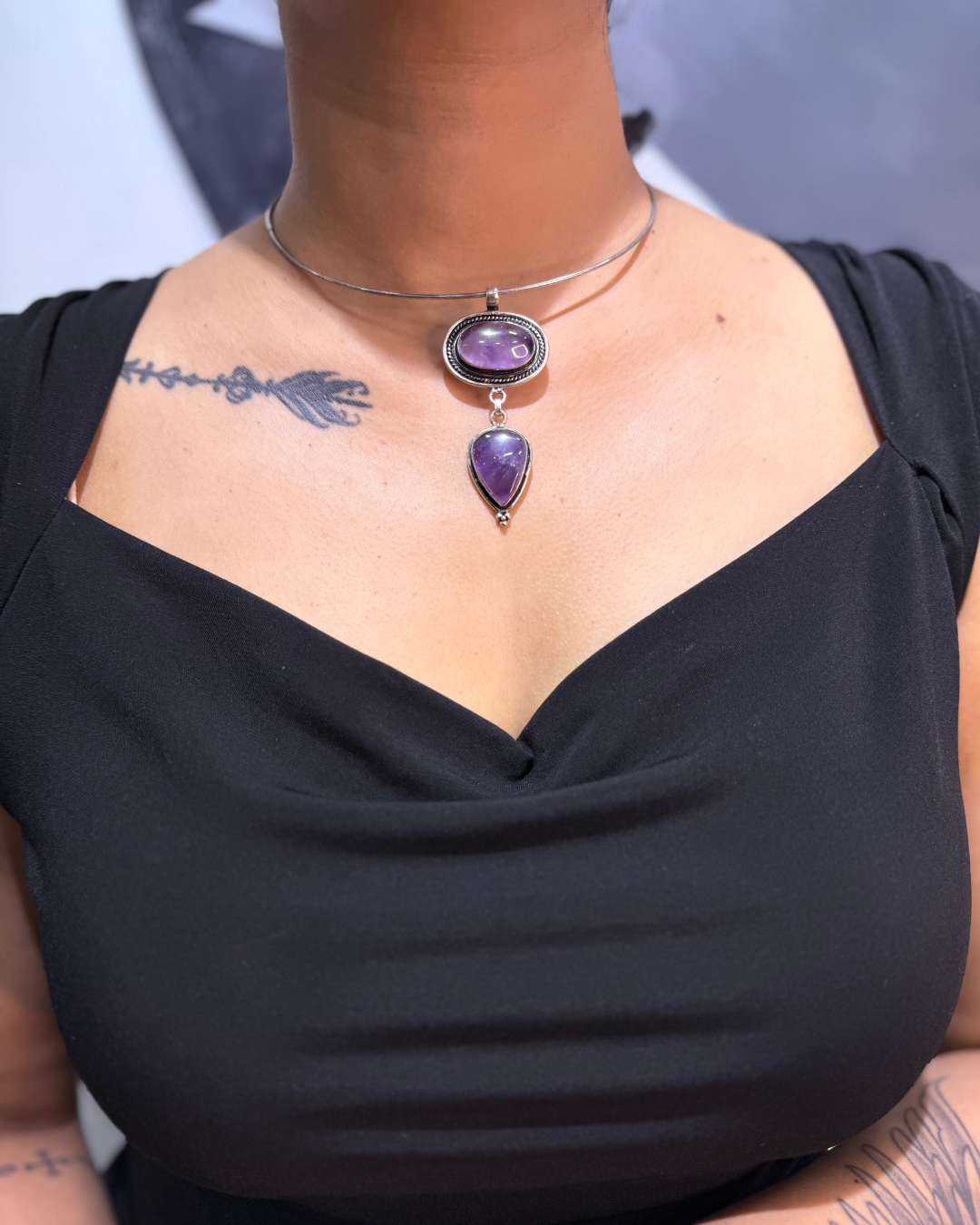 Hasli, Necklace, Amethyst Necklace, Stone Necklace