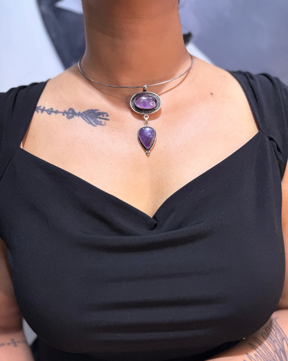 Hasli, Necklace, Amethyst Necklace, Stone Necklace