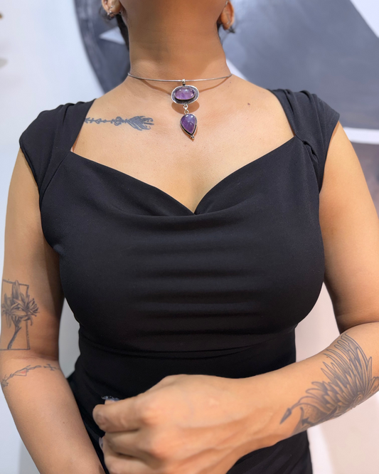 Hasli, Necklace, Amethyst Necklace, Stone Necklace