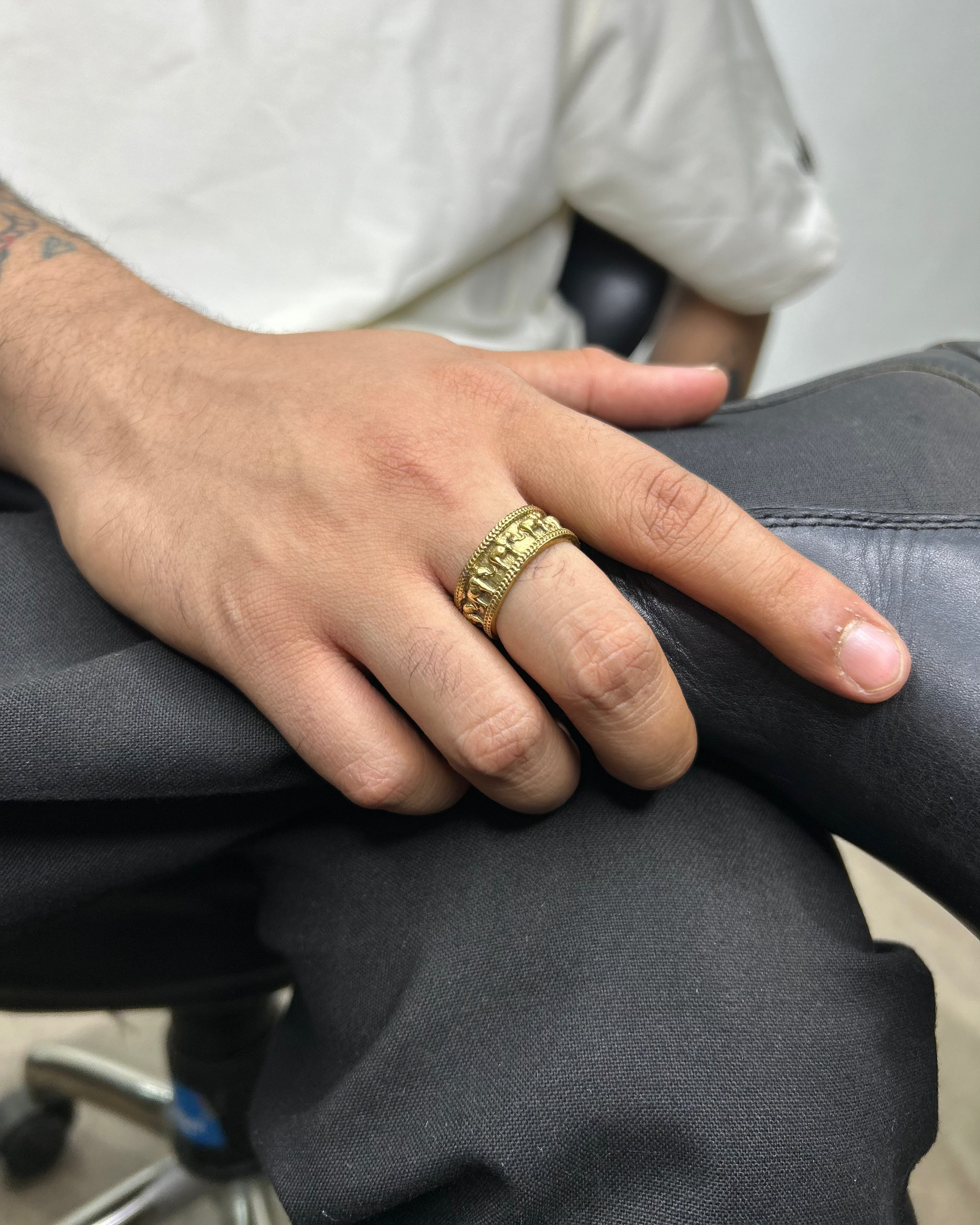 Antique Brass Ring, Temple Ring, Brass Ring, Unisex