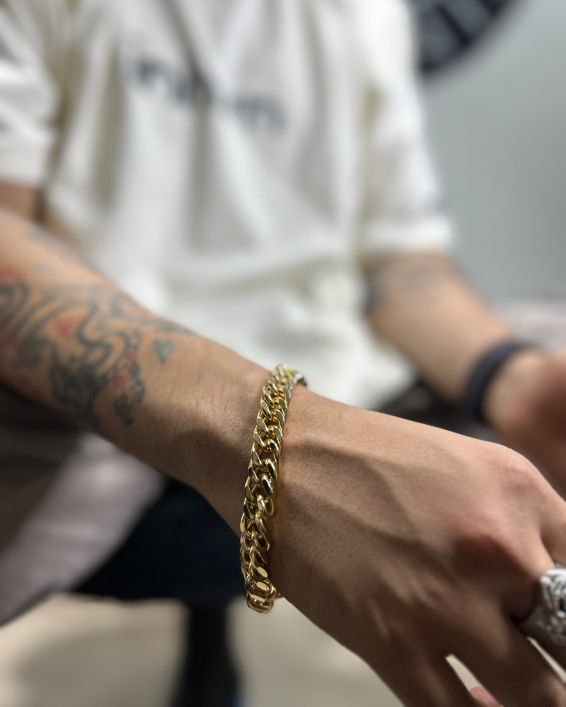 Gold Plated, Stainless Steel, mens bracelet, heavy bracelet, Gold toned, Cuban link