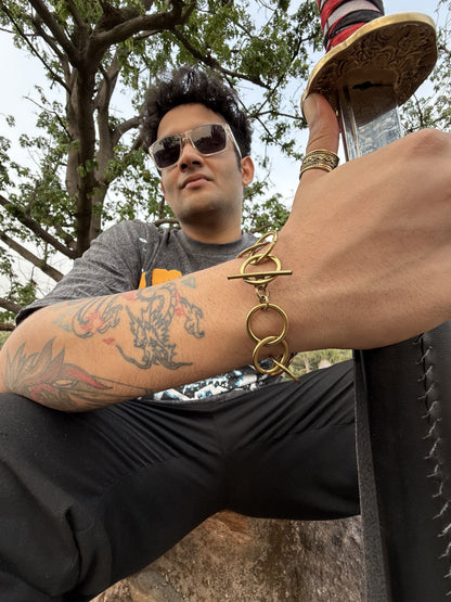 Golden, Brass, Bracelet, Unisex