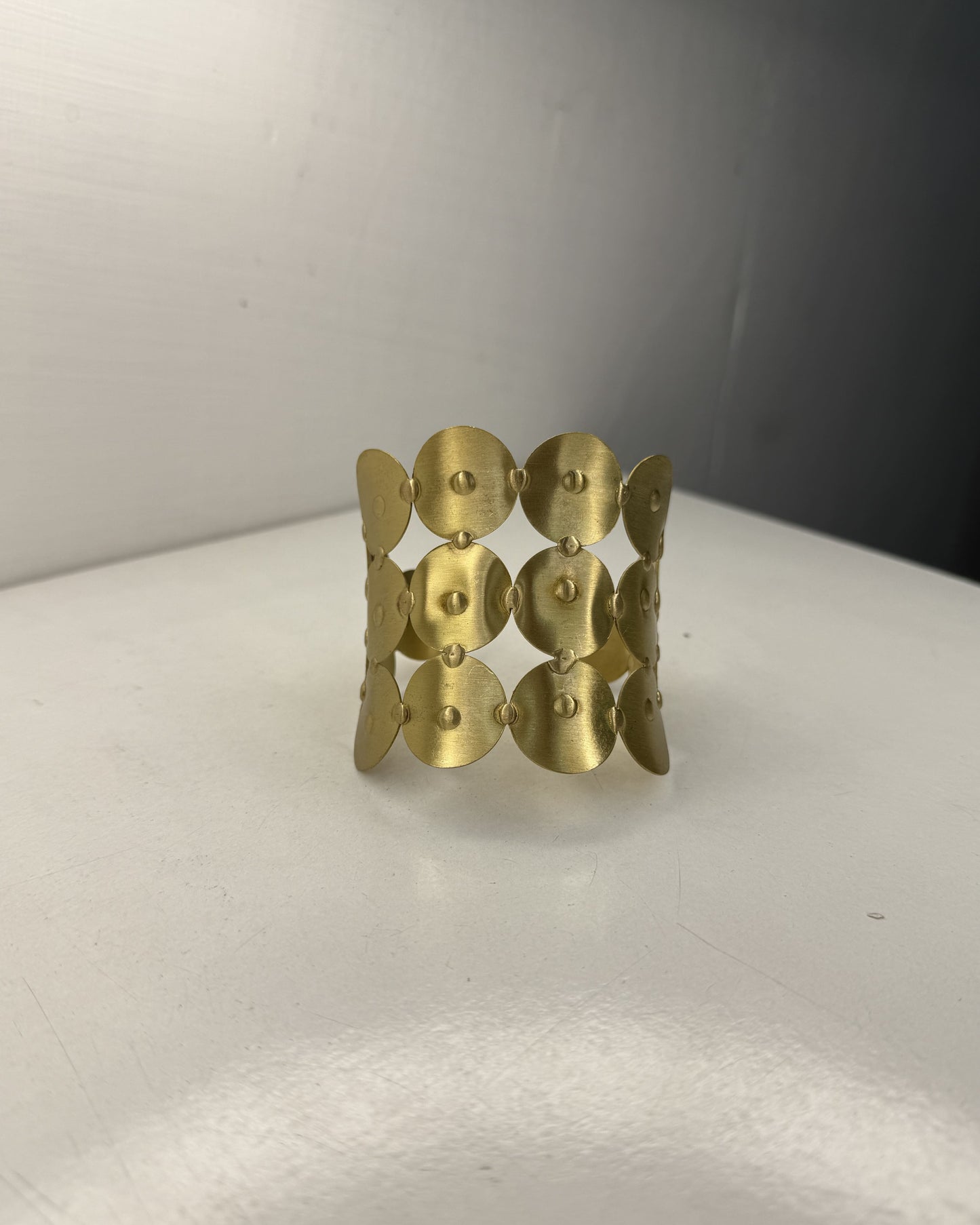 Brass jewellery, Brass Hand Cuff, Brass Bracelet, Layered Disc Arm Bracelet