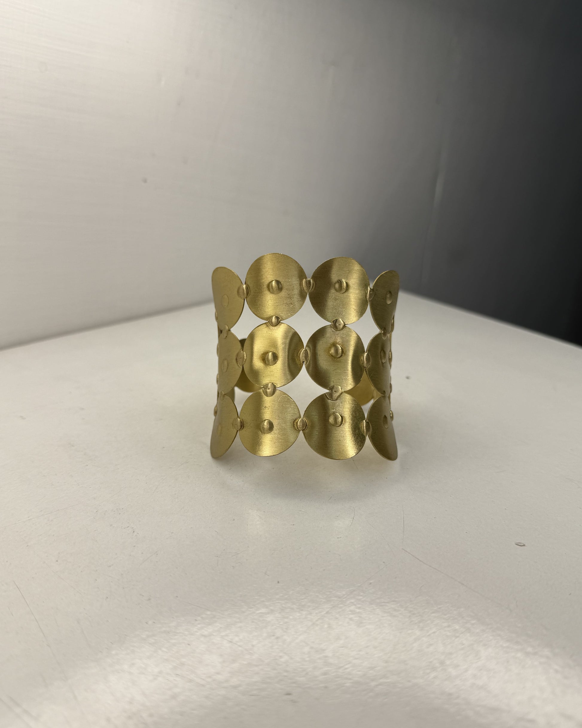 Brass jewellery, Brass Hand Cuff, Brass Bracelet, Layered Disc Arm Bracelet
