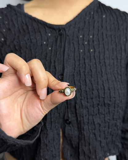 Moonstone Royal Brass Ring, Brass Ring, rings, unisex ring, stone ring