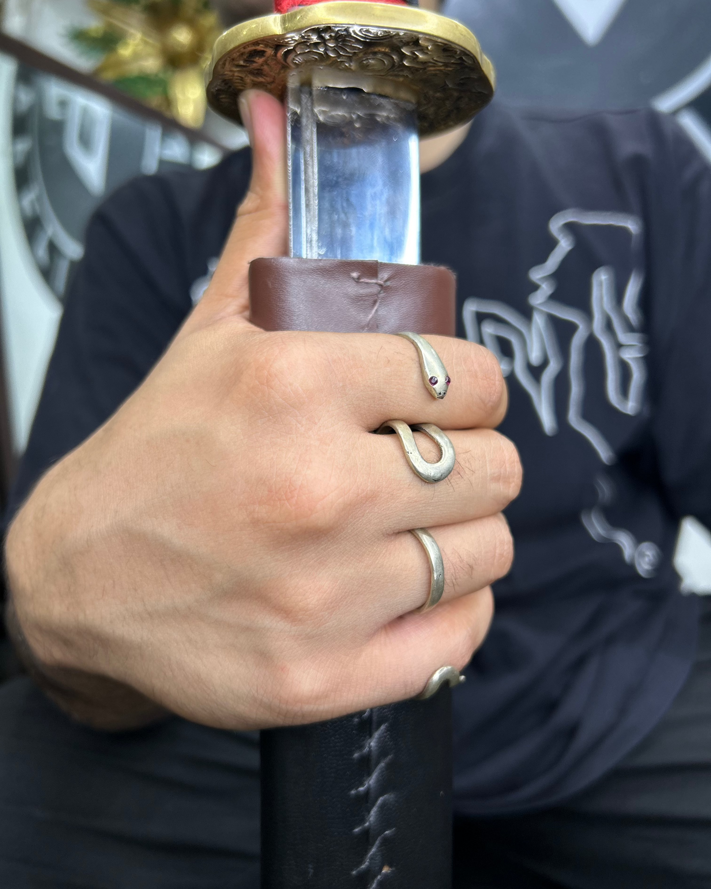 Multi-finger Snake Ring, Brass Ring, ring, unisex ring