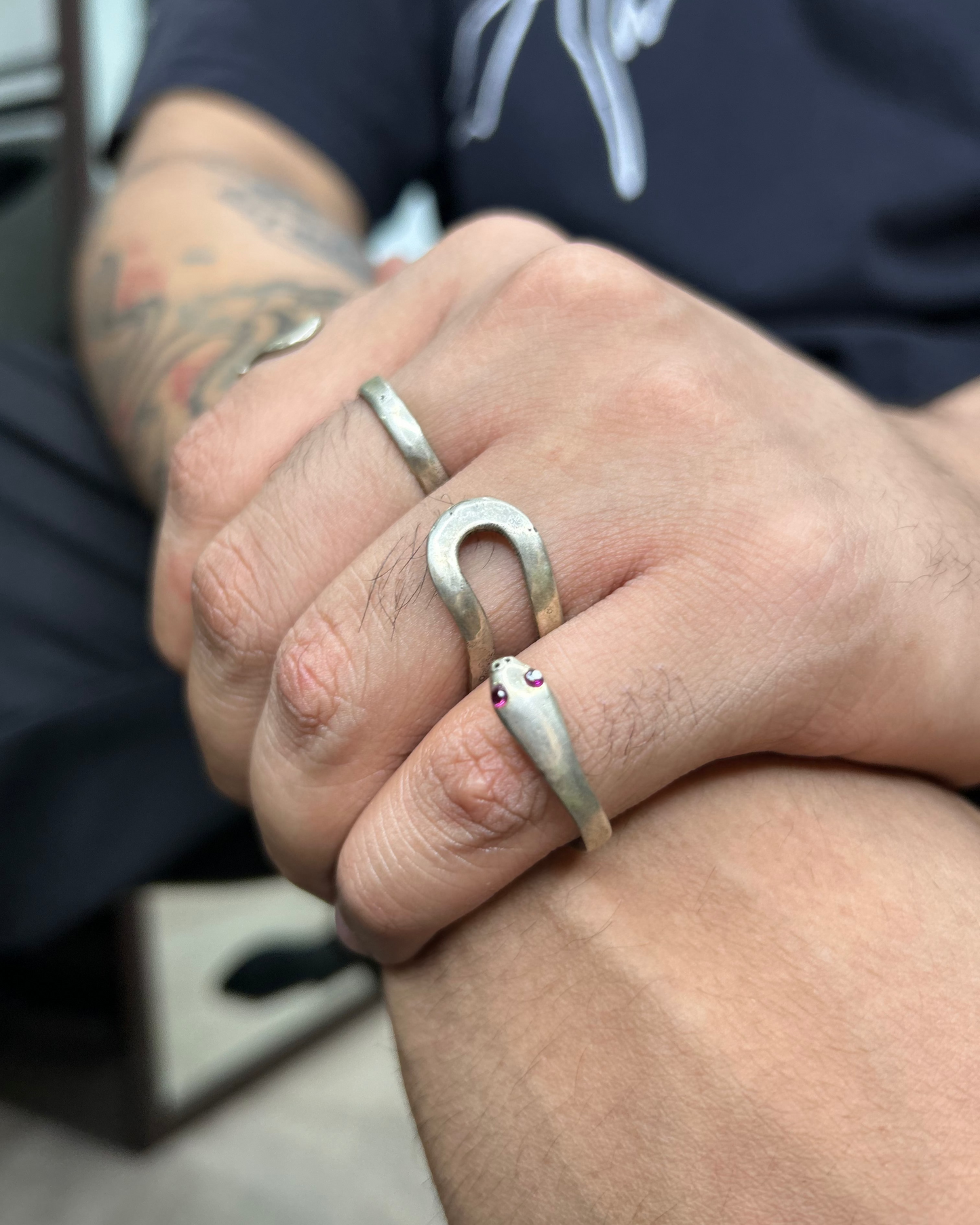 Multi-finger Snake Ring, Brass Ring, ring, unisex ring