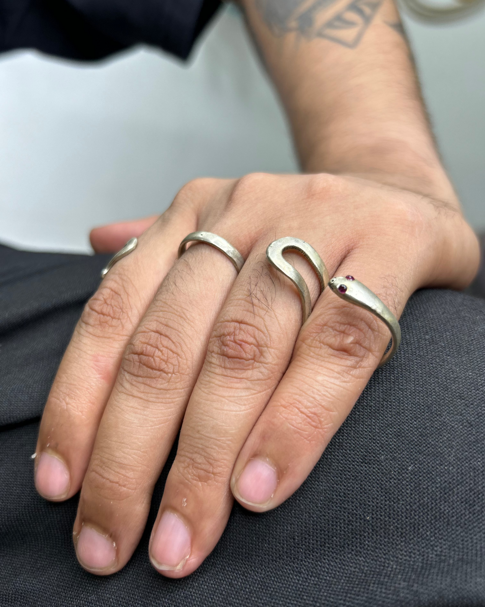 Multi-finger Snake Ring, Brass Ring, ring, unisex ring