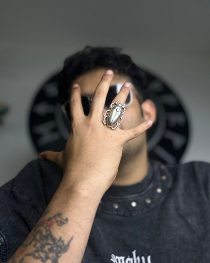 Silver Beetle Ring, Brass Ring, rings, unisex ring