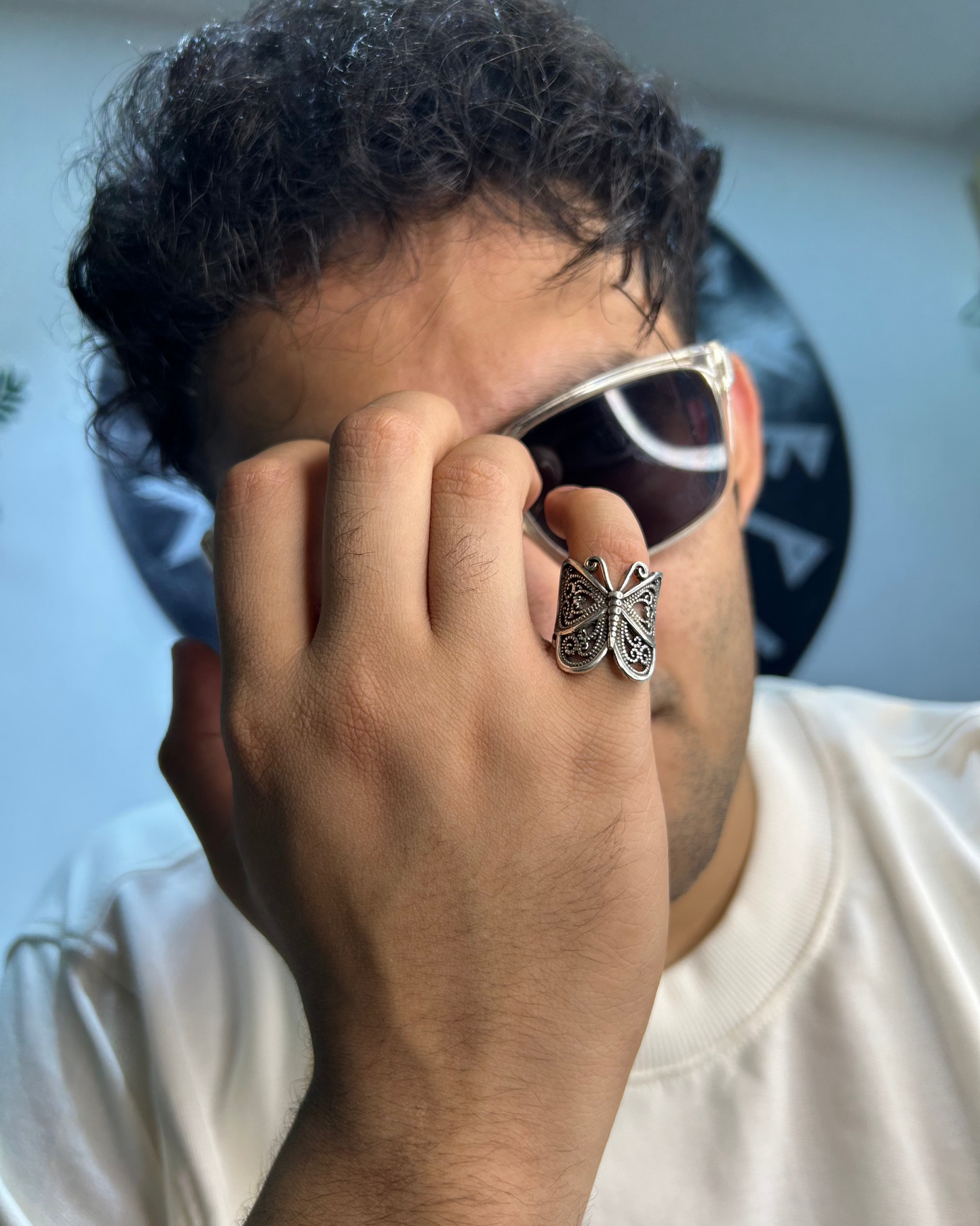 Silver Brass Butterfly Ring, Brass Ring, rings, unisex ring