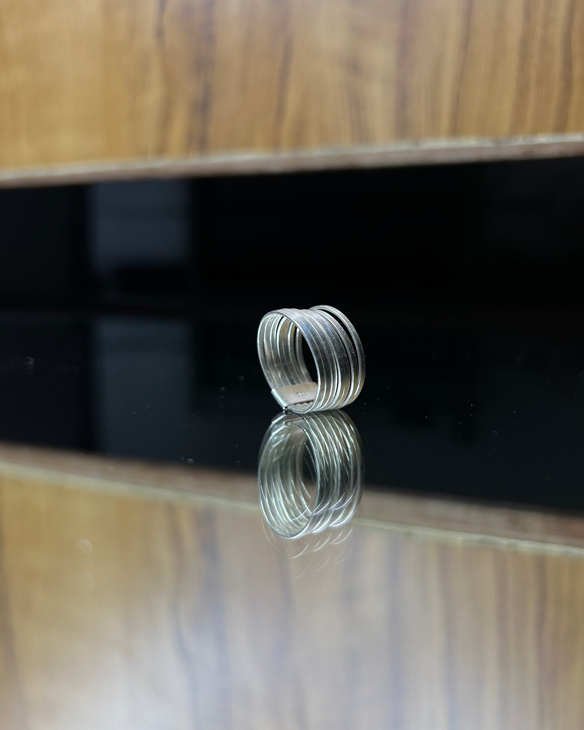 Silver Brass Coil Ring, Brass Ring, rings