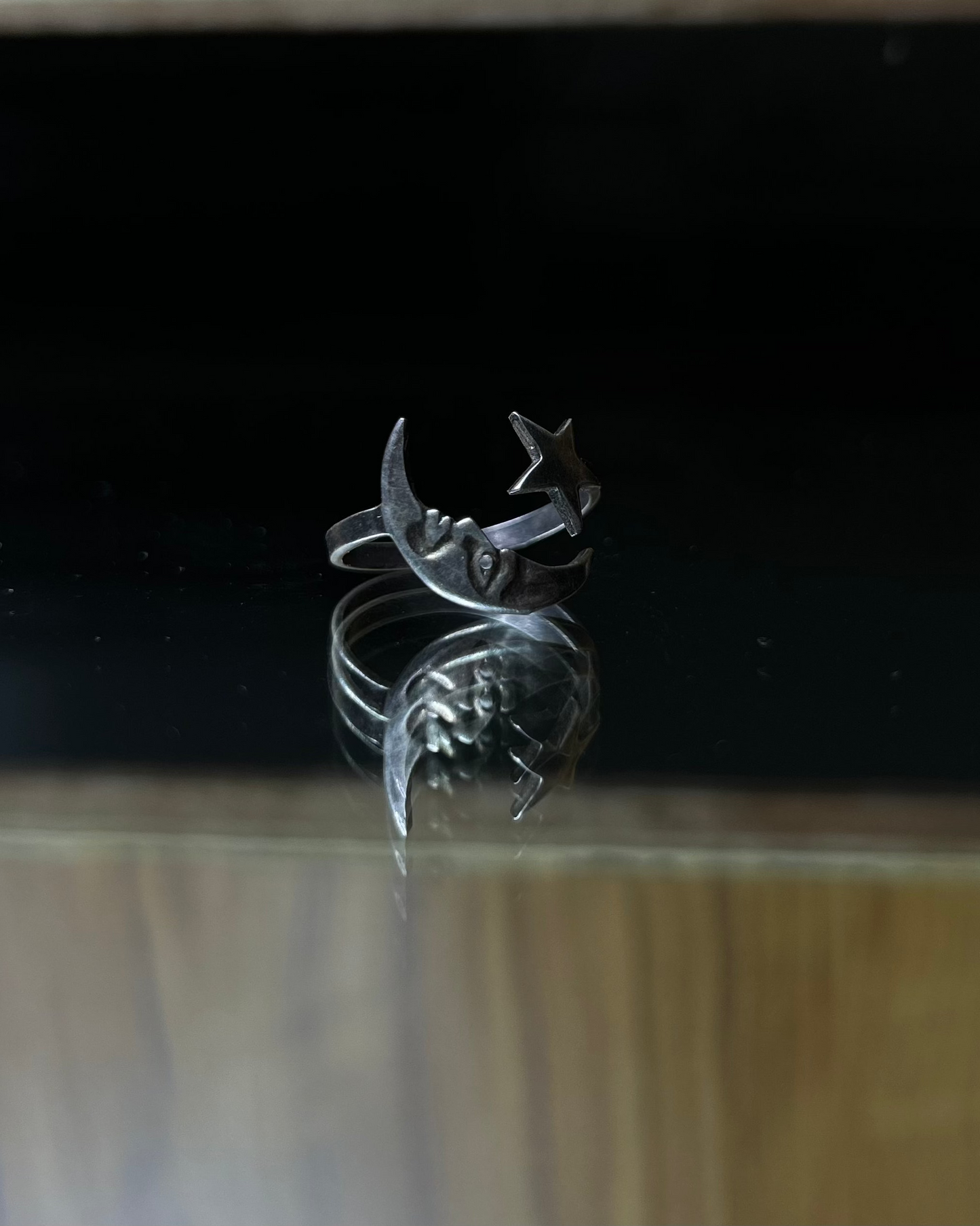 Silver Brass Moon Star Ring, Brass Ring, rings, unisex ring