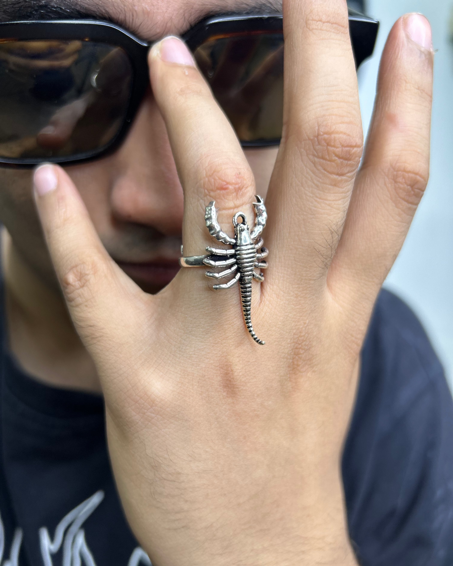 Silver Brass Scorpio Ring, Brass Ring, rings, unisex ring