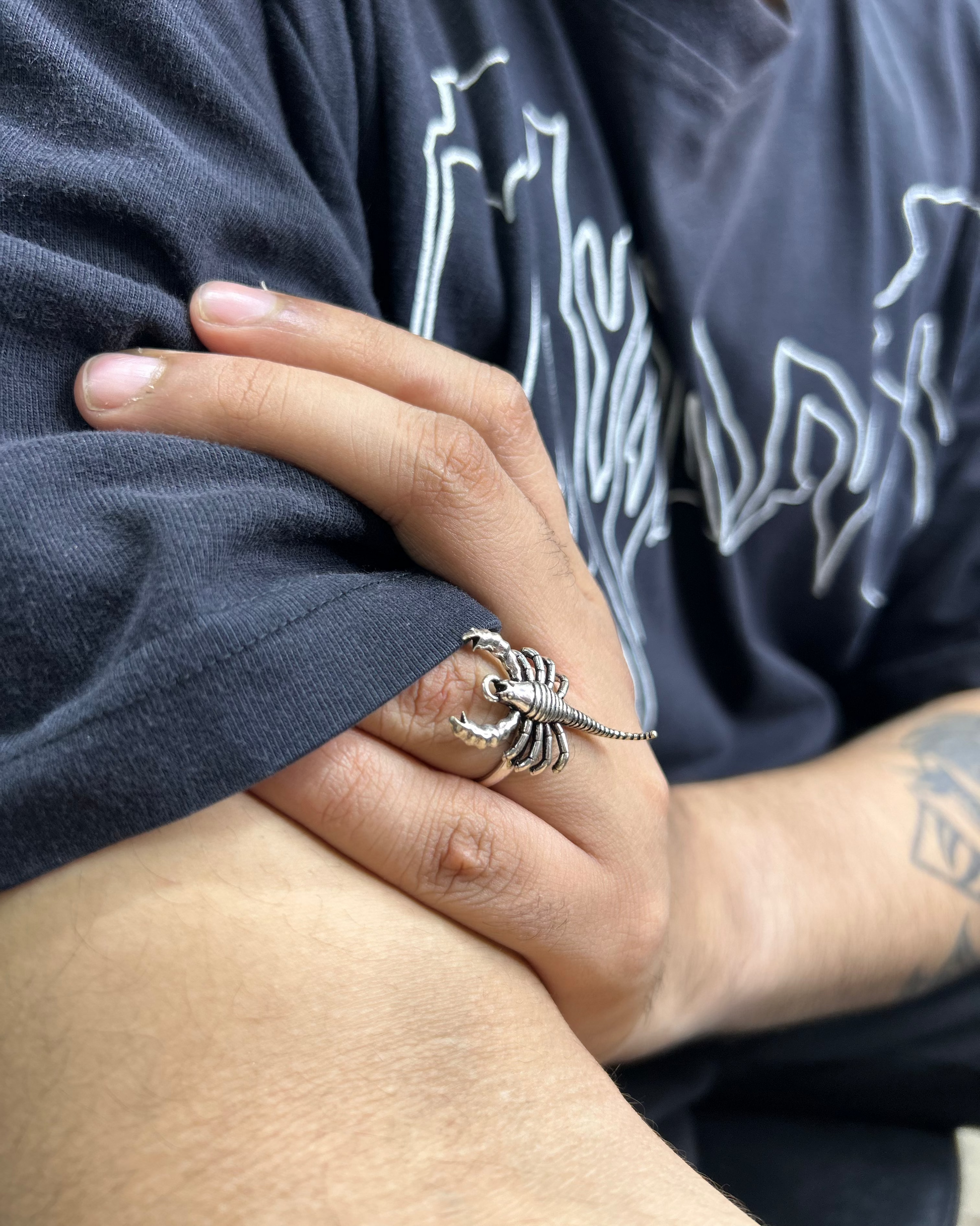 Silver Brass Scorpio Ring, Brass Ring, rings, unisex ring