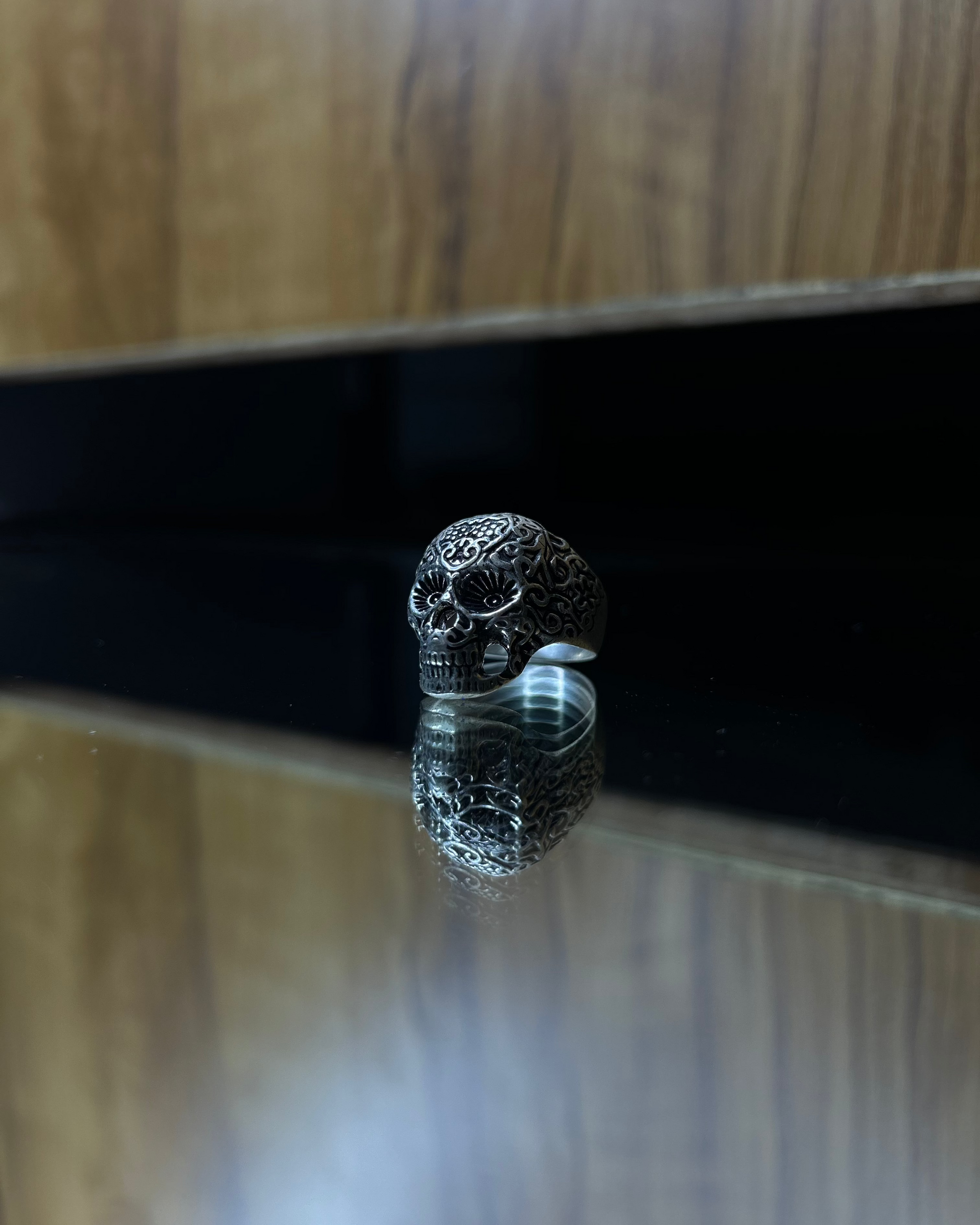 Silver Brass Skull Ring, Brass Ring, rings, unisex ring