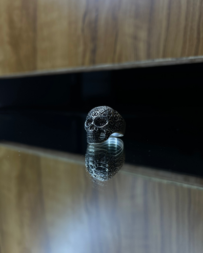 Silver Brass Skull Ring, Brass Ring, rings, unisex ring