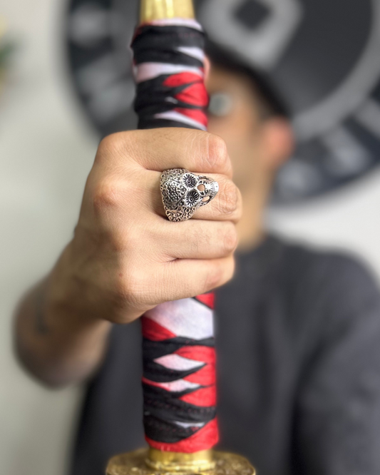 Silver Brass Skull Ring, Brass Ring, rings, unisex ring