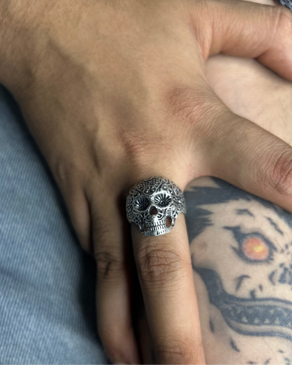 Silver Brass Skull Ring, Brass Ring, rings, unisex ring