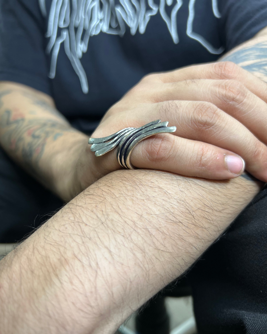 Silver Diverge Adjustable Ring, Brass Ring, rings, unisex ring
