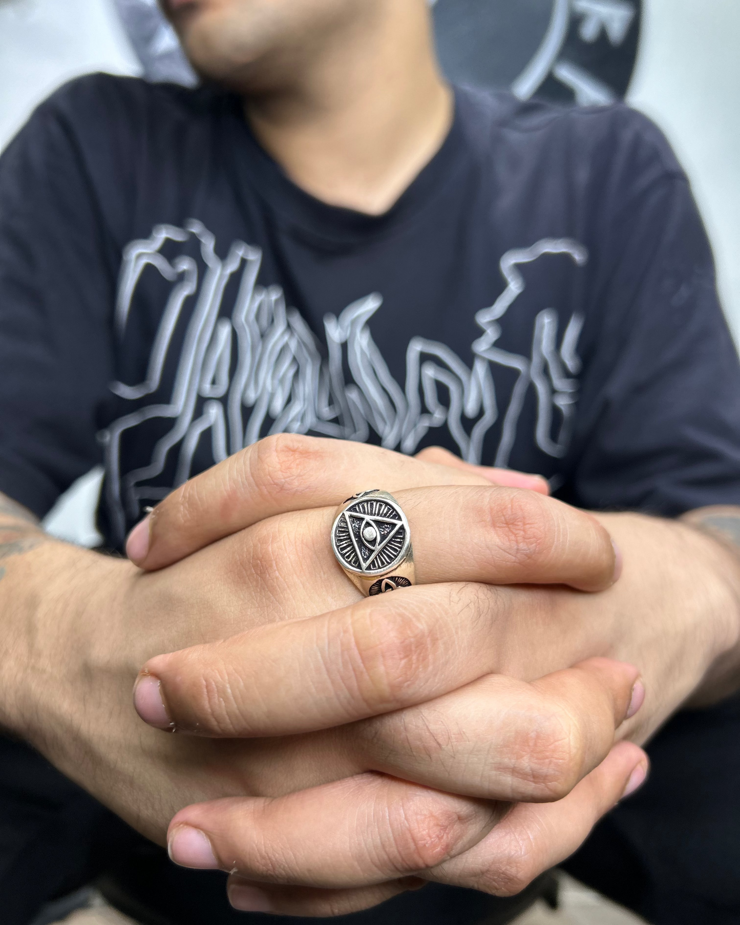 Silver Illuminati Ring, Brass Ring, rings, unisex ring