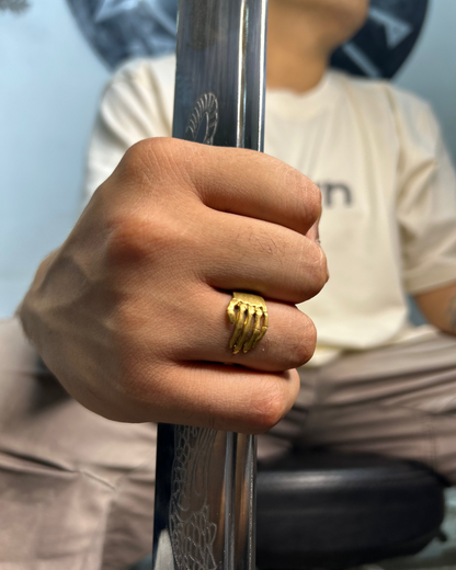 Skeleton Ring, Brass Ring, Golden Ring