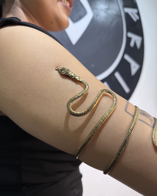 Bohemian Arm Cuff,  Brass Jewellery,  Adjustable, Snake arm cuff