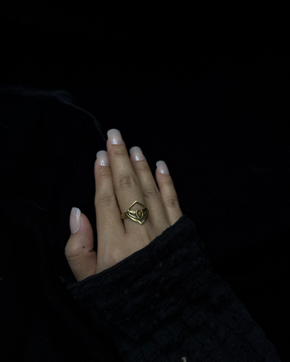 Solar Eye Ring, Brass Ring, rings, unisex ring, stone ring