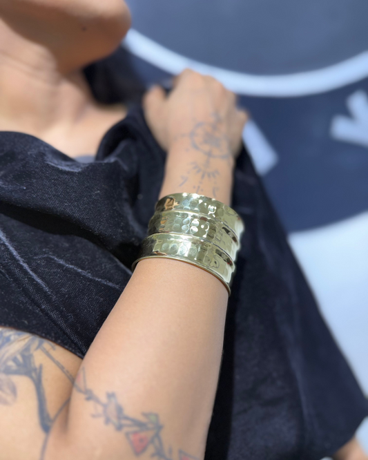 Wide Hammered Cuff, Brass Cuff, Bhemian Cuff, Brass Bracelet