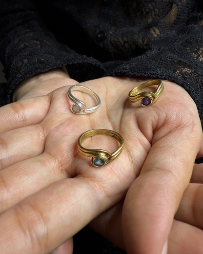 Women's Gem Stone Rings, Brass Ring, rings, unisex ring, stone ring